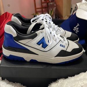 New Balance Men's 550 Sneakers - White, Black, and Blue